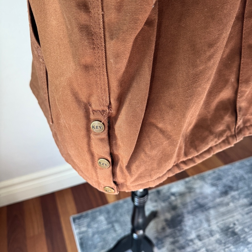GUC Key Jackets Men's Brown Work Jacket Pockets Quilted Lining Cuffs Size 2XL - Picture 6 of 10